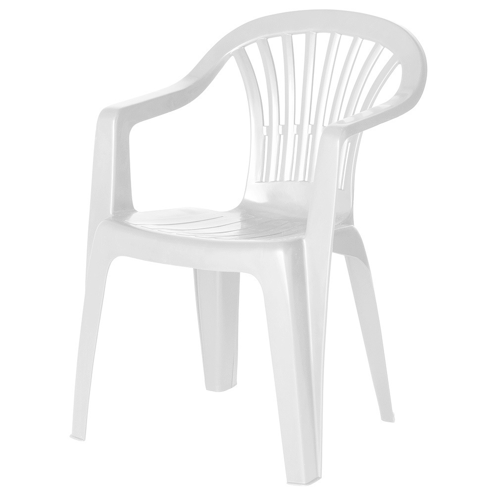 Silla resina Monoblock respaldo bajo Blanca altea